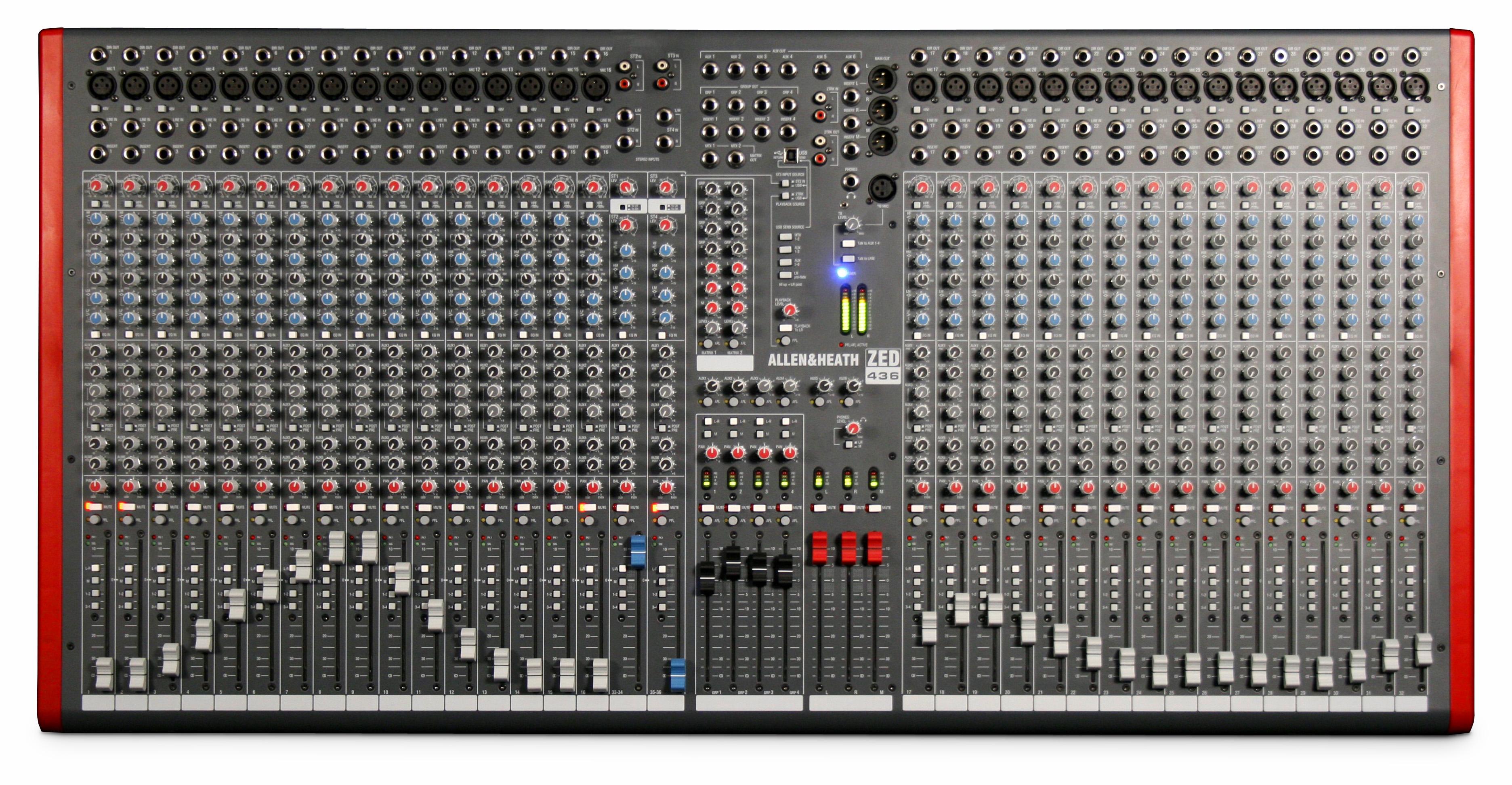 Allen & Heath ZED-436 32 Mic/Line 36 Input 4 Buss Mixer